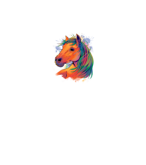 Colorful Horse model alb pe tricou