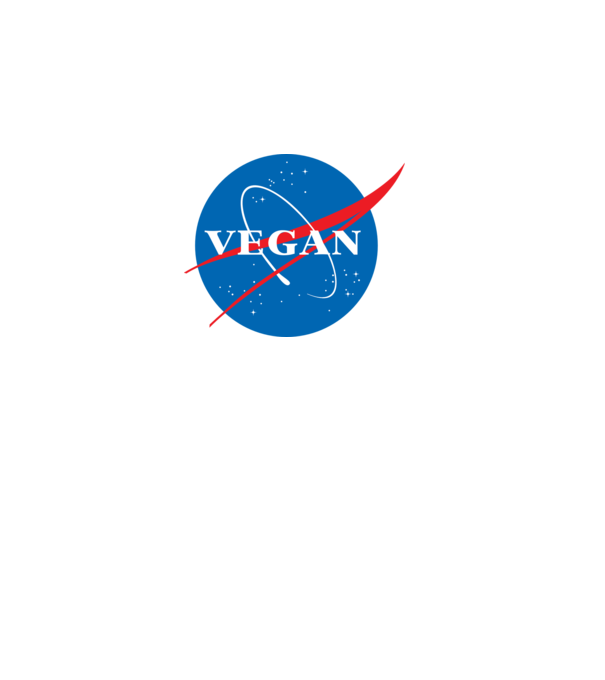vegan nasa model alb pe tricou