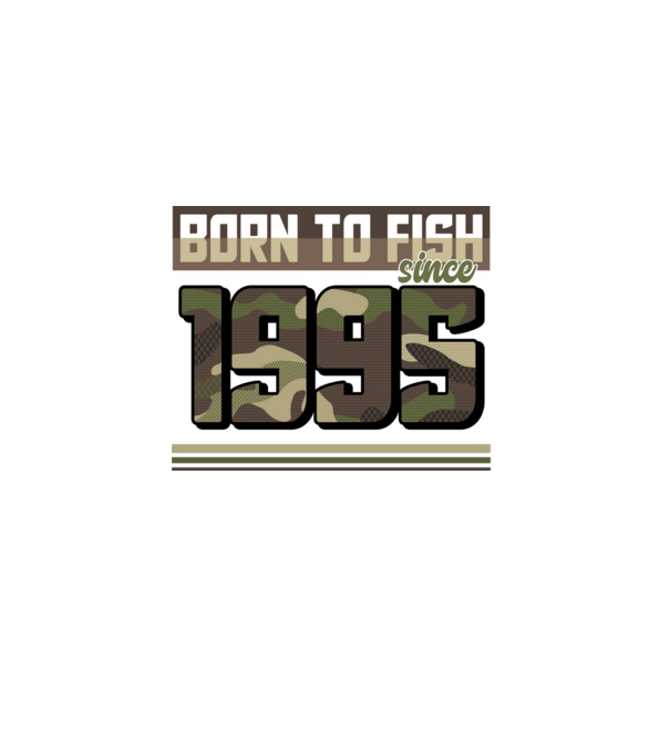 Born to fish since 1995 model negru pe tricou