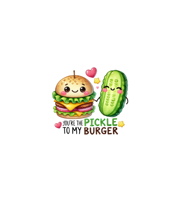 Pickle to my Burger model alb pe tricou