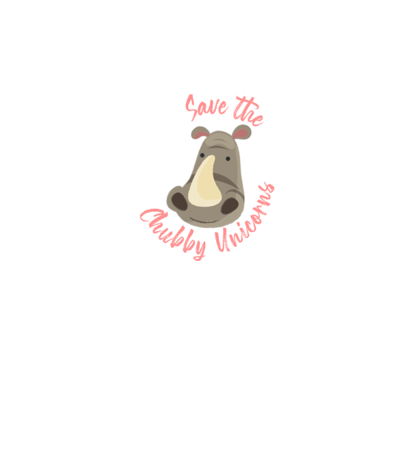 Save the chubby unicorns model negru pe tricou