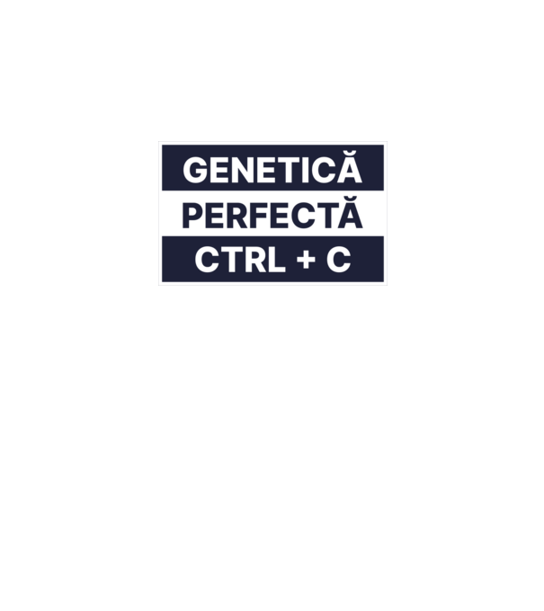 Genetică perfectă CTRL + V model alb pe tricou