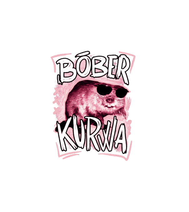 Bóber wtf model alb pe tricou
