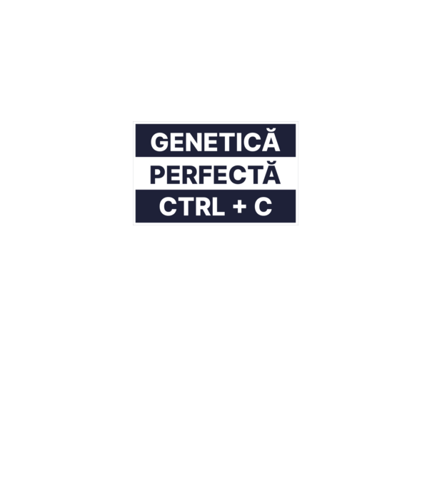 Genetică perfectă CTRL + C model alb pe tricou
