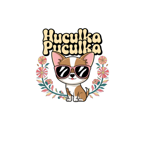Huculka Puculka câine 1 model alb pe tricou