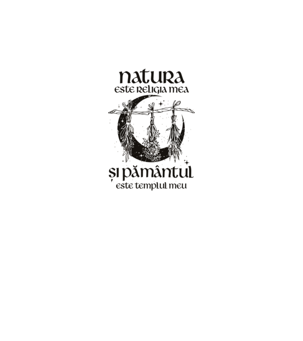 Natura este religia mea model alb pe tricou