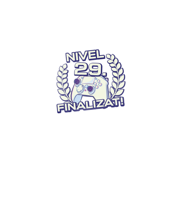 Nivel 29 finalizat! model negru pe tricou