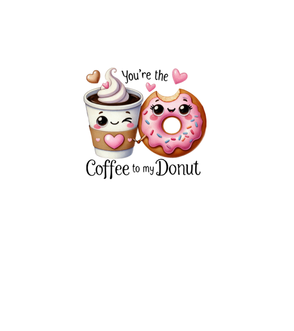Coffee to my Donut model alb pe tricou