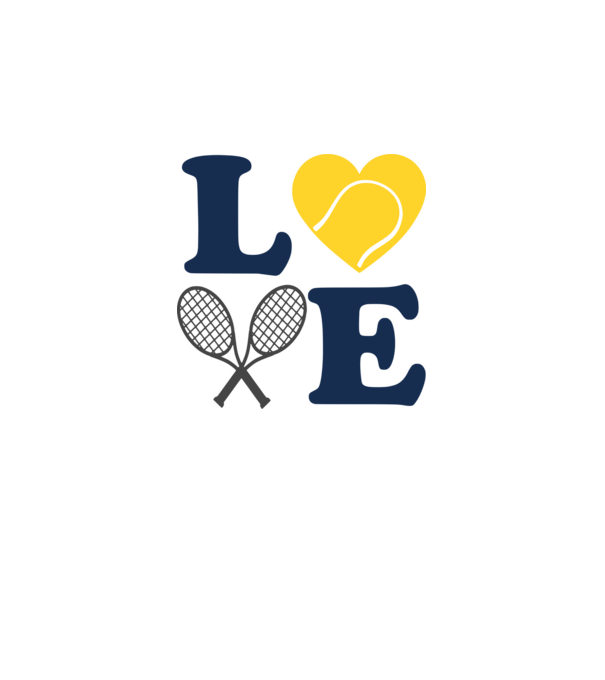 LOVE Tennis model albastru deschis pe tricou