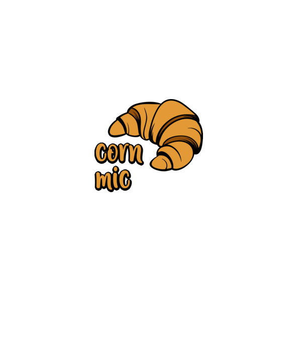 corn mic model alb pe tricou