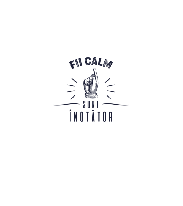Fii calm, sunt ÎNOTĂTOR model alb pe tricou