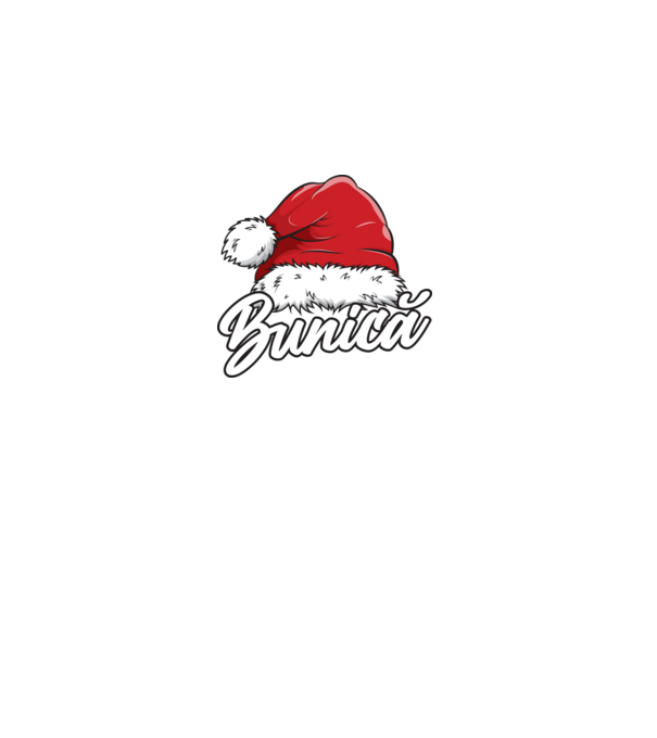 bunică Santa Hat model negru pe tricou