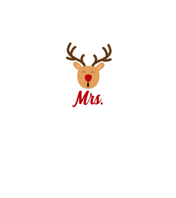 Mrs Reindeer christmas couple model alb pe tricou