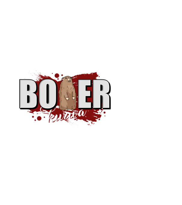 Bober Kurwa model alb pe tricou