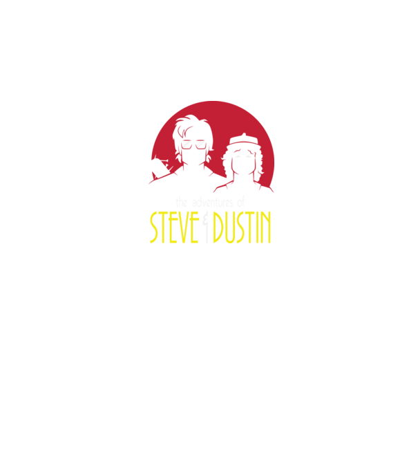 steve and dustin model negru pe tricou