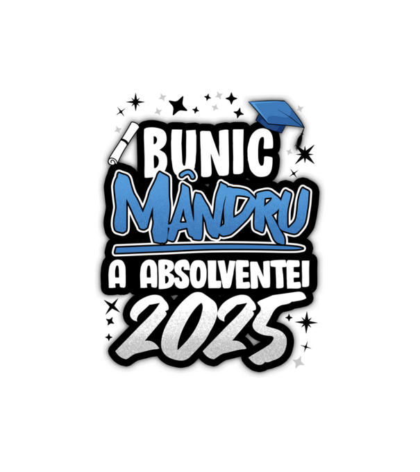 Bunic MÂNDRU a absolventei model alb pe tricou