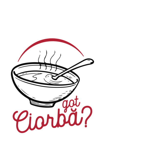 România Got ciorbă model alb pe tricou