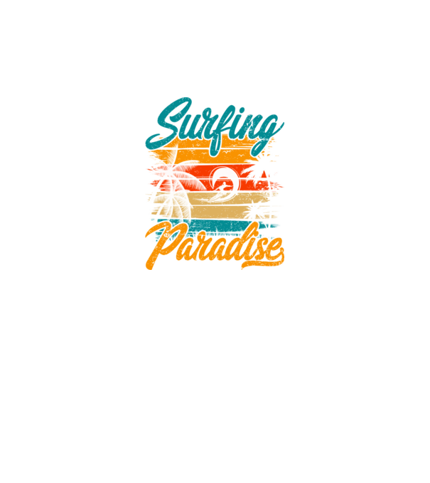 Surfing Paradise model negru pe tricou
