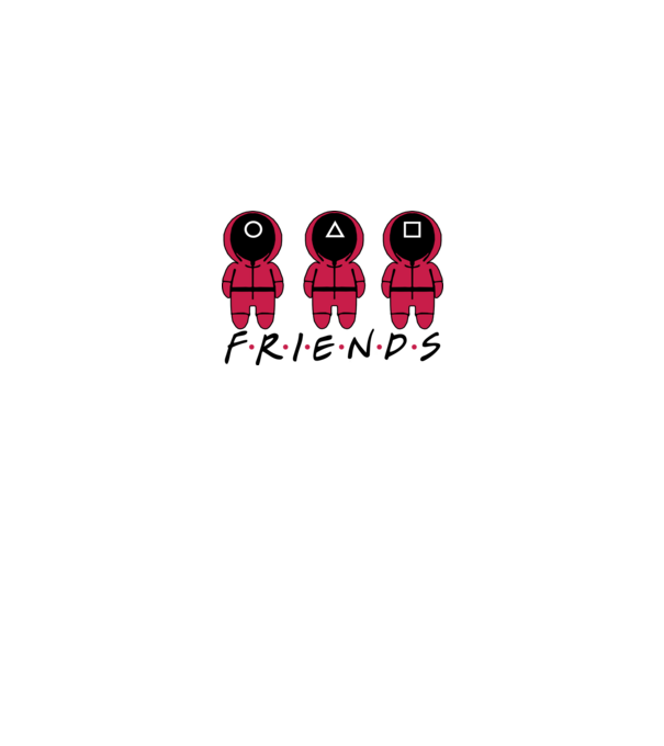 squid game friends model alb pe tricou