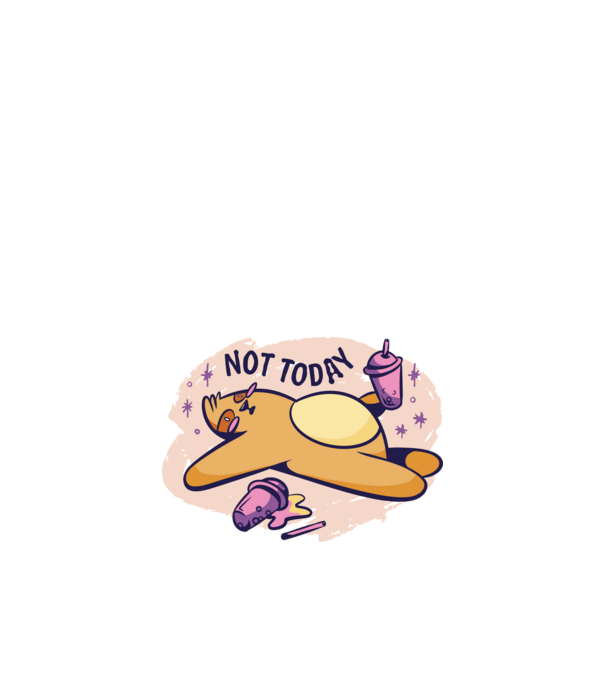 Not today model alb pe tricou