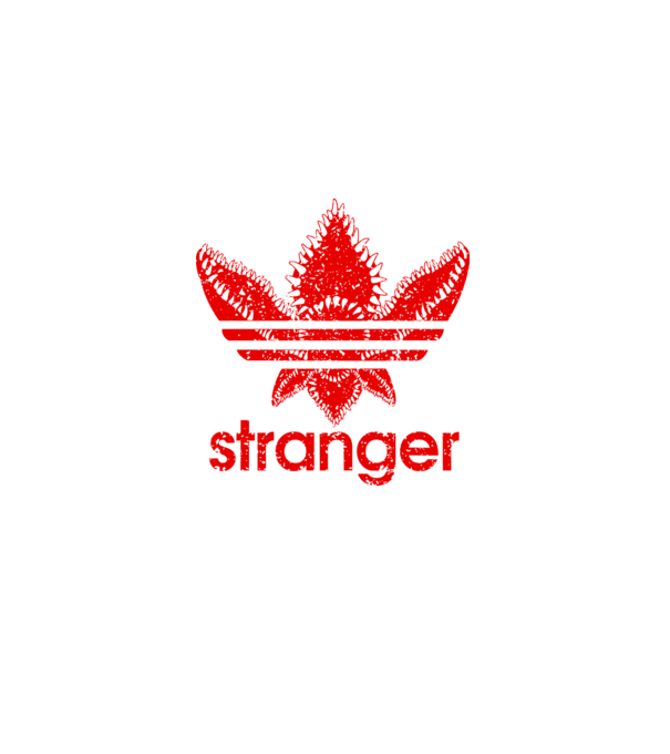 stranger logo red model negru pe tricou