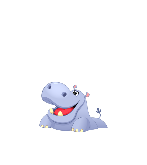 Cute Hippo model negru pe tricou