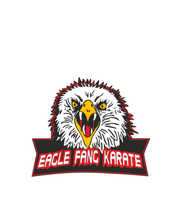 eagle fang karate cobra kai model negru pe tricou