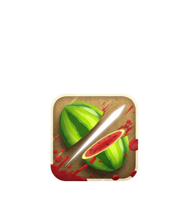 Fruit Ninja Icon model alb pe tricou