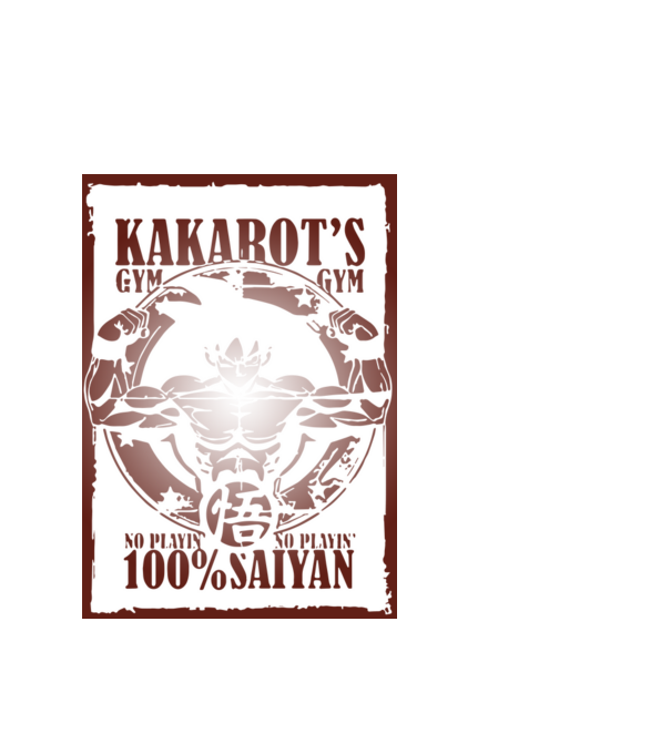 kakarots gym dragonball model alb pe tricou