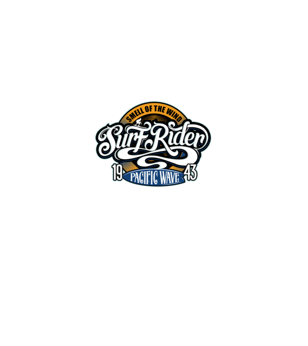 Surf Rider model negru pe tricou