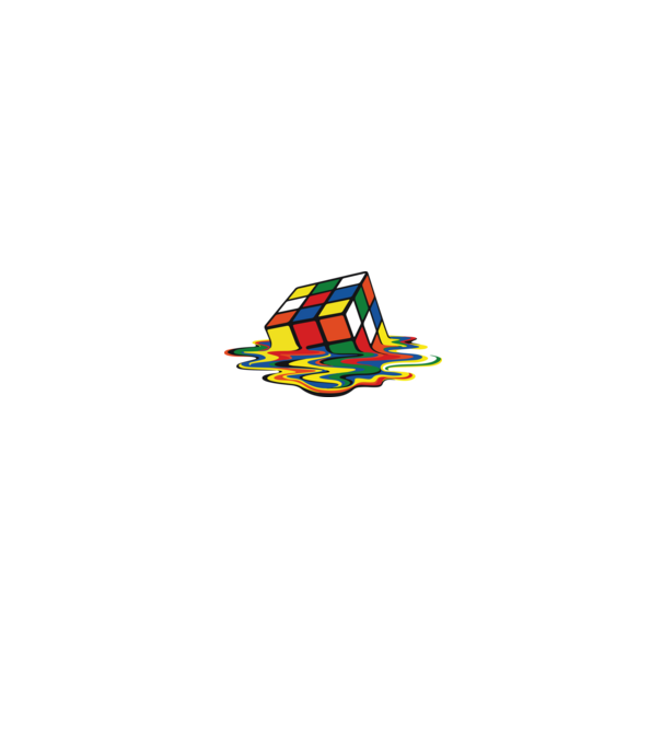 Melting Rubik model negru pe tricou