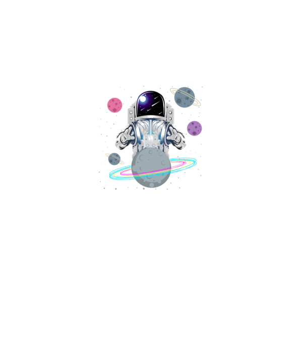 Astronaut planets model negru pe tricou