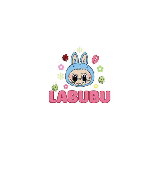 Labubu model negru pe tricou