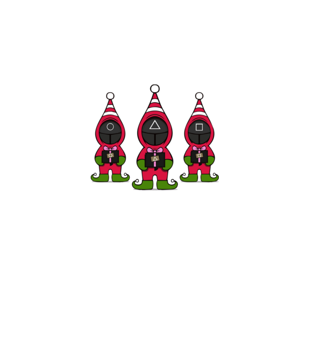 merry squid game model negru pe tricou