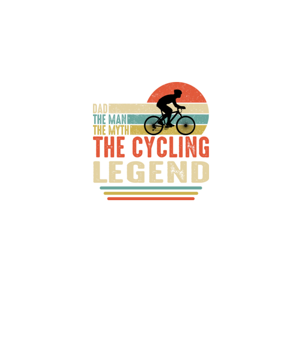 Dad the man, the myth, the cycling legend model negru pe tricou