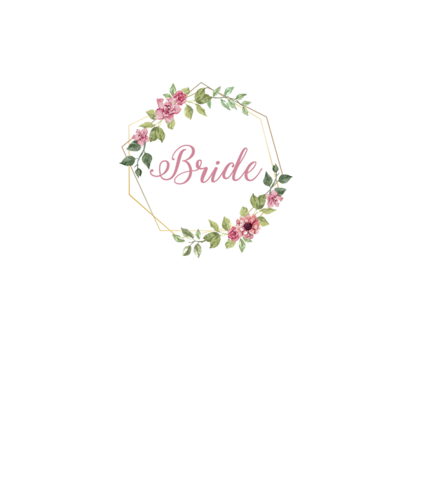 BRIDE pink floral model alb pe tricou