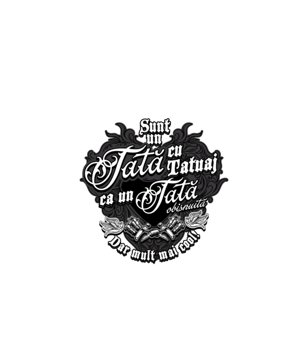 Sunt o mamă cu tatuaj, ca o mamă obișnuită, dar mult mai cool! model negru pe tricou