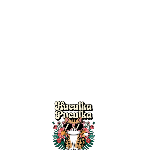 Huculka Puculka pisică 3 model alb pe tricou