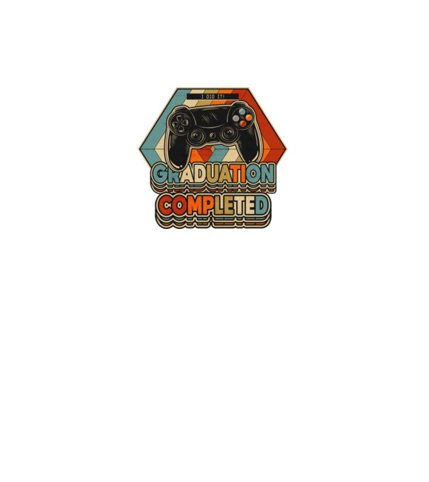 Graduatuion completed retro model negru pe tricou