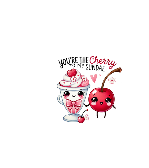 Cherry to my Sunday model alb pe tricou