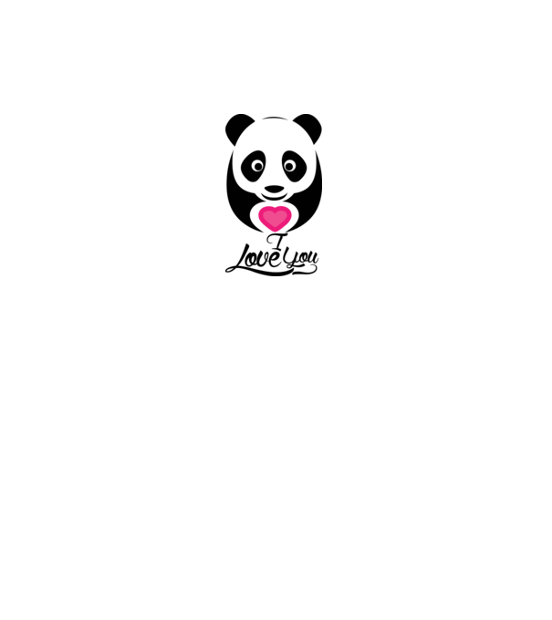 PandaHeart model alb pe tricou