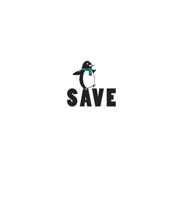 Save penguin model alb pe tricou