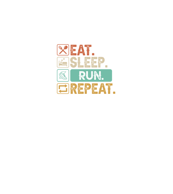 Eat Sleep Run Repeat model negru pe tricou