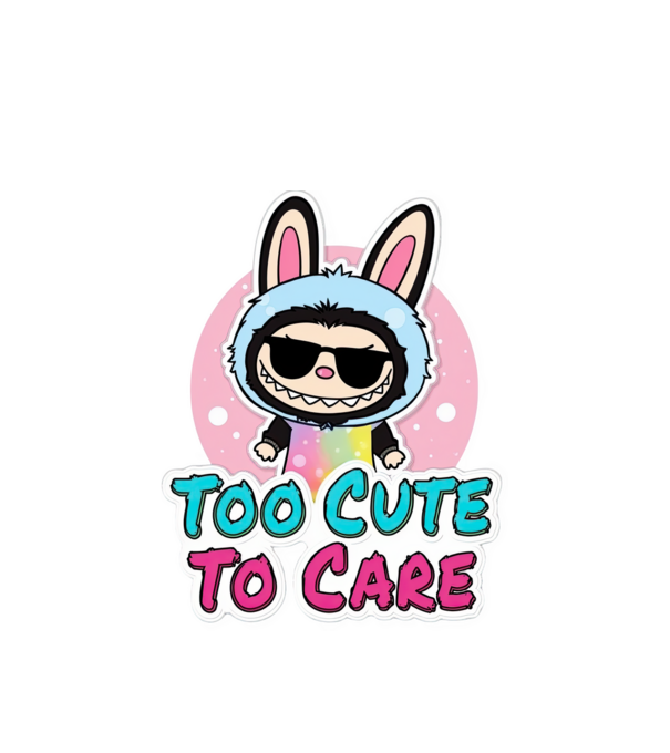 Too cute to care model alb pe tricou