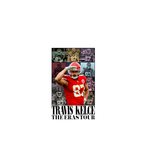 Taylor Swift Eras Travis Kelce model alb pe tricou