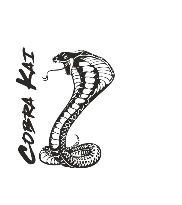 cobra kai black model alb pe tricou