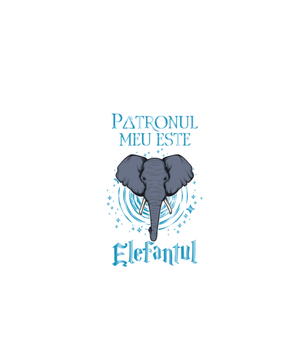 Patronul meu este ELEFANTUL model negru pe tricou