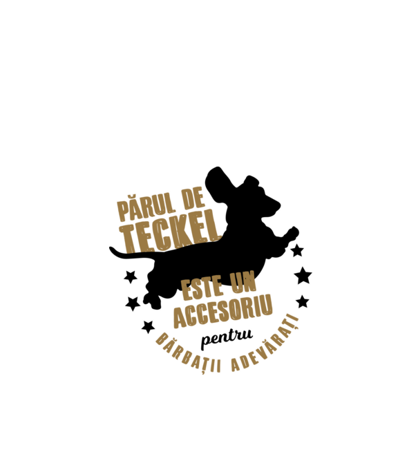 părul de teckel este un accesoriu pentru bărbații adevărați model alb pe tricou