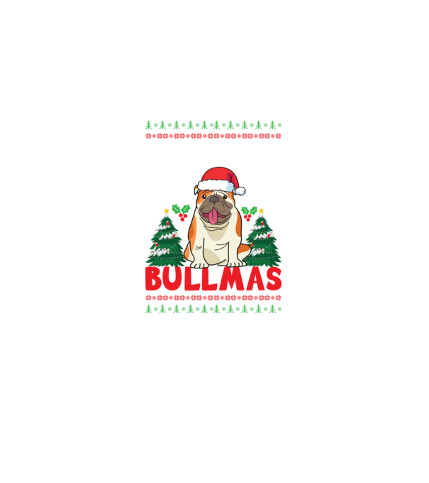 Merry bullmas ugly sweater model negru pe tricou