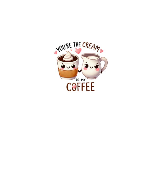 Cream to my Coffee model alb pe tricou